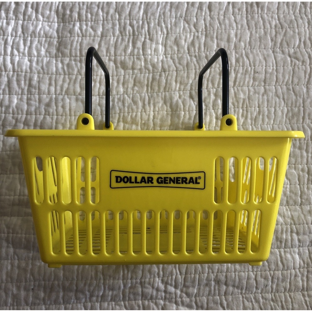 Dollar General Logo Toy Miniature Small Plastic Kid's Shopping Basket 9" x 6"
